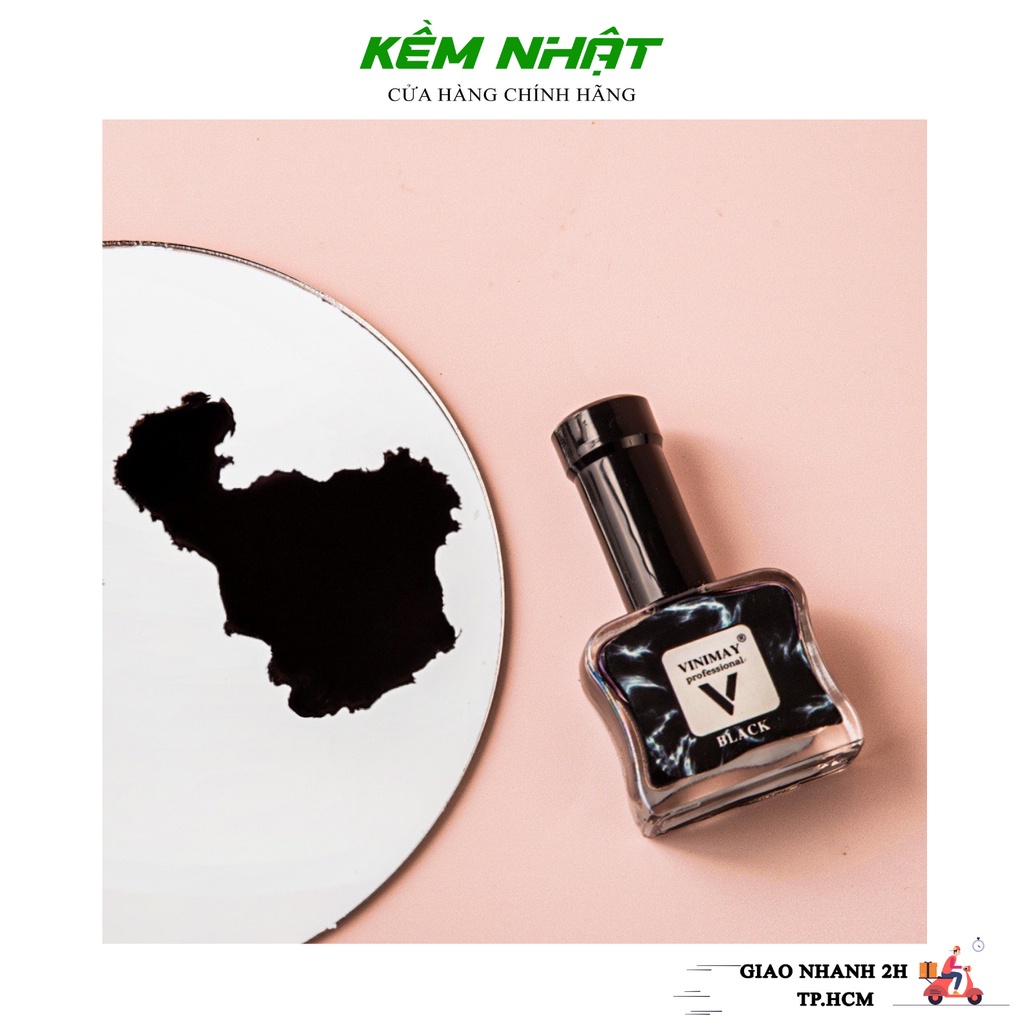 Cồn Loang, Đen Vinimay Chính Hãng - Loang cồn trang trí móng tay nghệ thuật 15ml