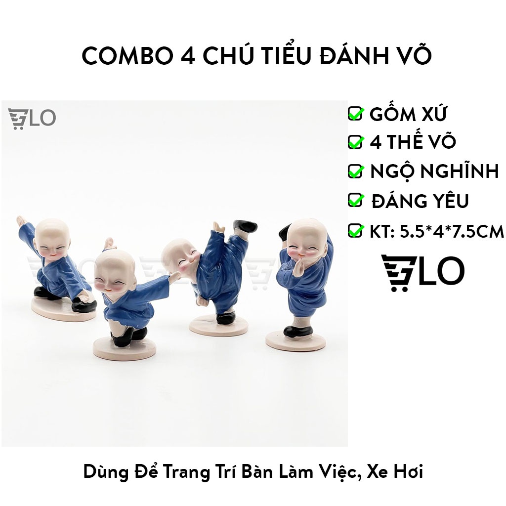 [Mã FAX153A giảm đến 15k đơn 50k] Combo 4 Chú Tiểu Đánh Võ