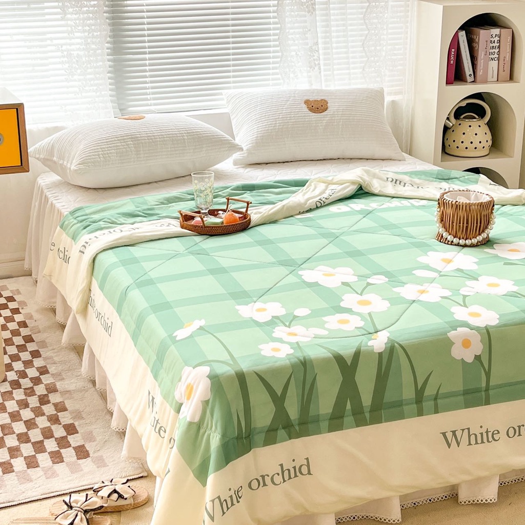 Chăn hè mát lạnh Tencel M2T BEDDING, Mền dùng bốn mùa Hàn Quốc kích thước 2mx2m3 - Chăn lạnh Orchid