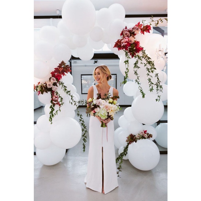 Bong Bóng Kích Thước 10/12/18 Inch Màu Trắng Dùng Để Trang Trí Tiệc Cưới