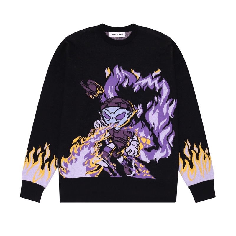 Áo nỉ NEEDS OF WISDOM Flame Knit Sweater - Local Brand Chính Hãng