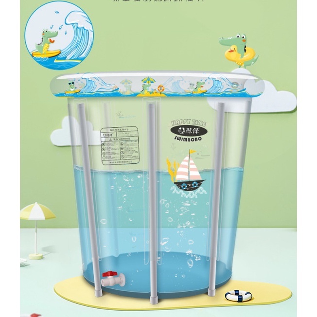Bể bơi cho bé | Bể bơi thành cao cho bé cao cấp, chất lượng cao SWIMBOBO 75cmx75cm