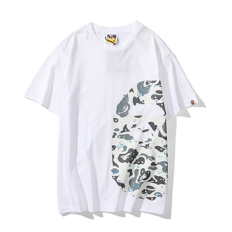Áo thun cotton tay ngắn in hình BAPE phong cách thời trang
