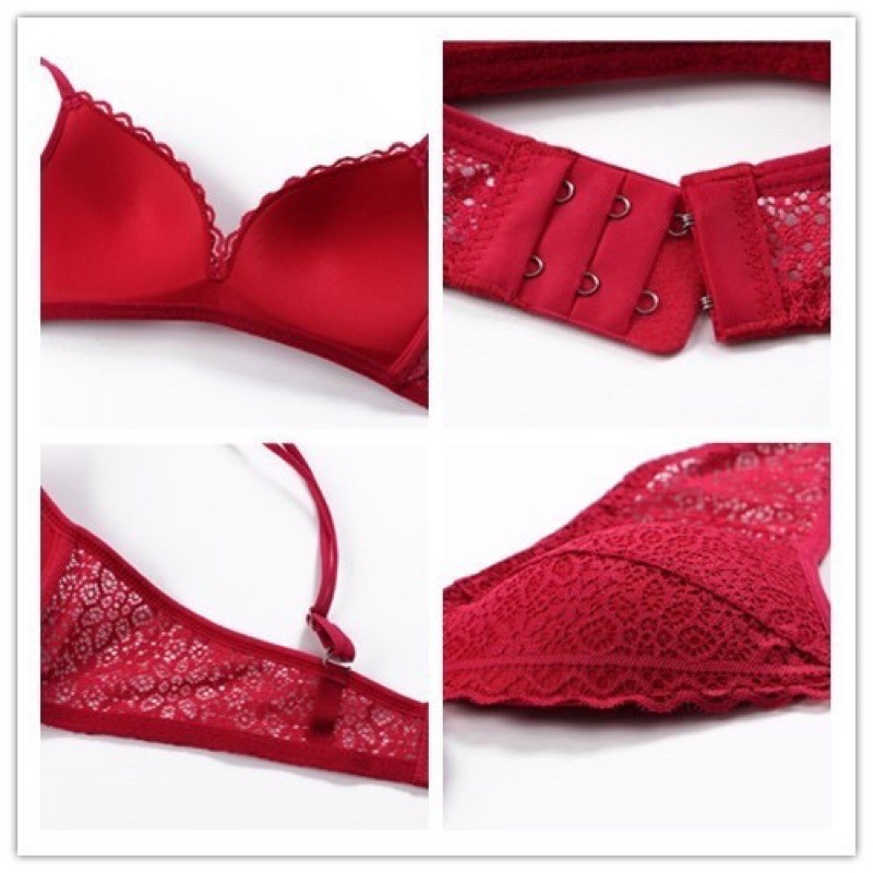 Áo Lót Đúc Ren Không Gọng Đệm Mỏng Dây Kép