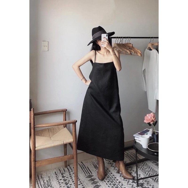 𝙏𝙝𝙮𝙩𝙝𝙮 𝘿𝙧𝙚𝙨𝙨 - Đầm midi linen