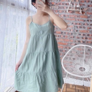 Đầm Ngủ 2 Dây Mặc Nhà Madela Chất Đũi Thoải Mái, Thoáng Mát, Váy Hai Dây Babydoll Quyến Rũ Chất Đũi Thoáng Mát - Vdd02