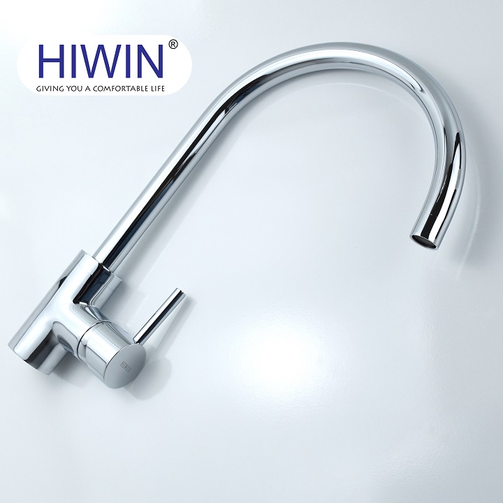 Vòi rửa bát, vòi bếp nóng lạnh chất liệu đồng mạ cao cấp kích thước 400x250x50mm HIWIN KF-92
