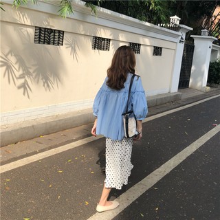 [Ảnh thật ]  Áo dài tay bèo nhúm