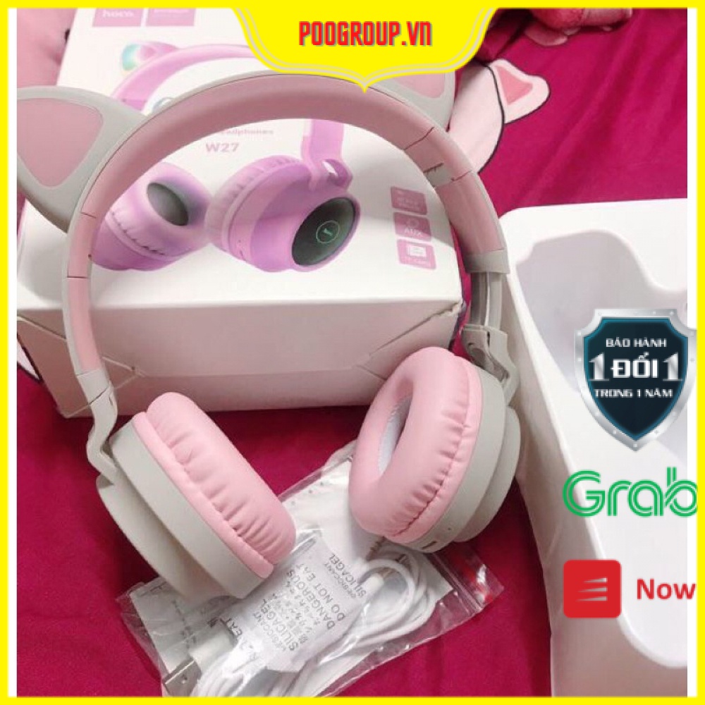 [Chính Hãng BH] Tai nghe Blutooth Mèo Cao Cấp headphone Hoco W27 Đỉnh Cao Âm Thanh, Siêu Cute, Đáng Yêu, Âm thanh Chất