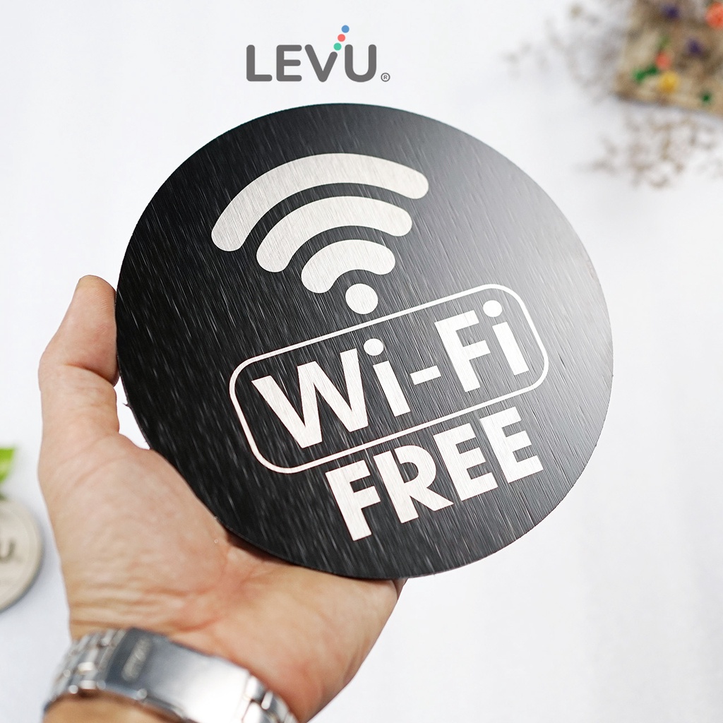 Bảng ghi password wifi bằng nhôm alu đen xước decor cao cấp