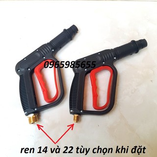 súng rửa xe - Súng phun xịt rửa xe áp lực ren ngoài phi 14mm,22mm siêu mạnh (cò đỏ)