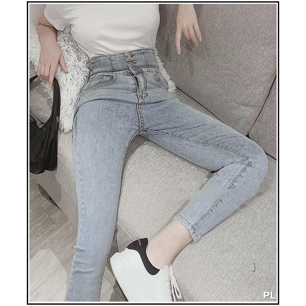 Quần jean nữ lưng siêu cao 3 CÚC Siêu Đẹp bảng size 26-34 chất jean giãn tốt 3C-R1/317