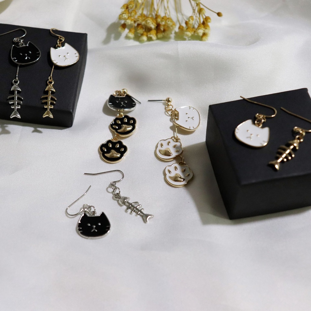 Bông Tai Hình Xương Cá Bằng Thép Không Gỉ Cho Nữ