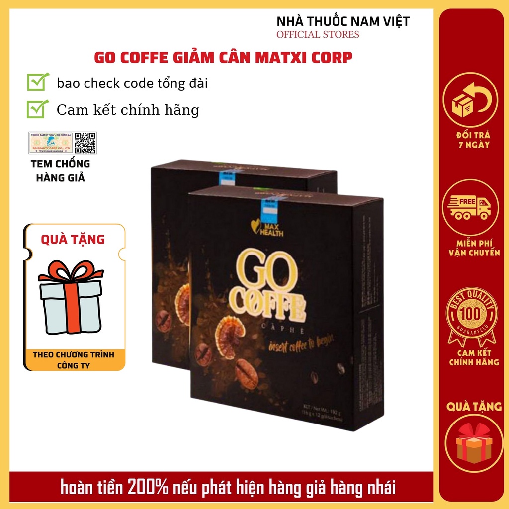 GO COFFE MAX HEALTH - Matxicorp Cà Phê Giảm Cân Giúp Loại Bỏ Mở Thừa Thon Gọn Cơ Thể
