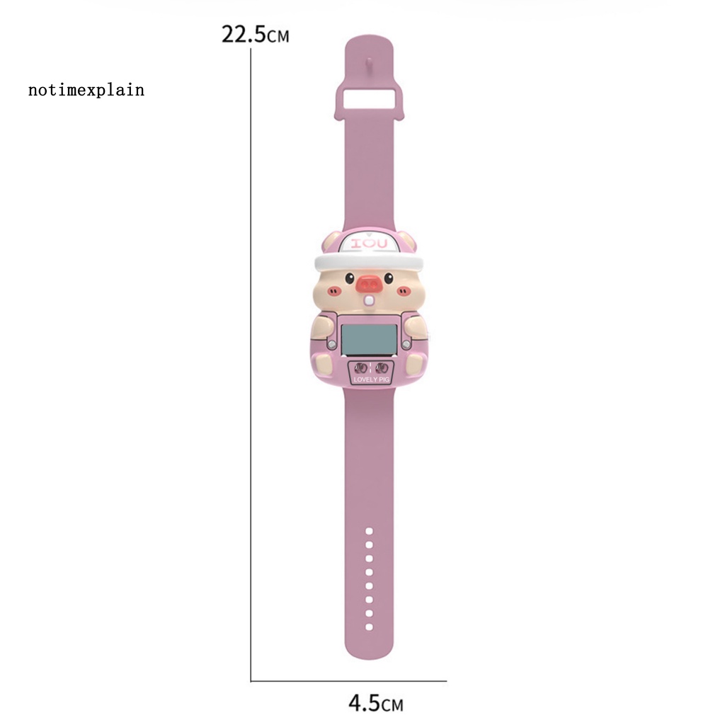 Đồng Hồ Đeo Tay Hình Heo Hoạt Hình Phát Sáng Đồ Chơi Giáo Dục Sớm Dành Cho Trẻ