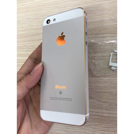 Vỏ Iphone 5 Màu Trắng Viền Vàng, Khắc Form 5SE