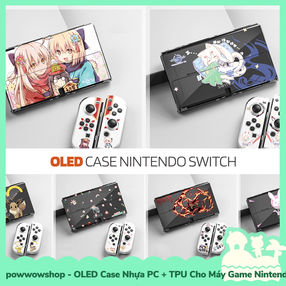 [Sẵn VN - Hỏa Tốc] OLED Case Ốp Nhựa PC &amp; TPU Dành Cho Máy Game Nintendo Switch Phong Cách Anime Manga Game