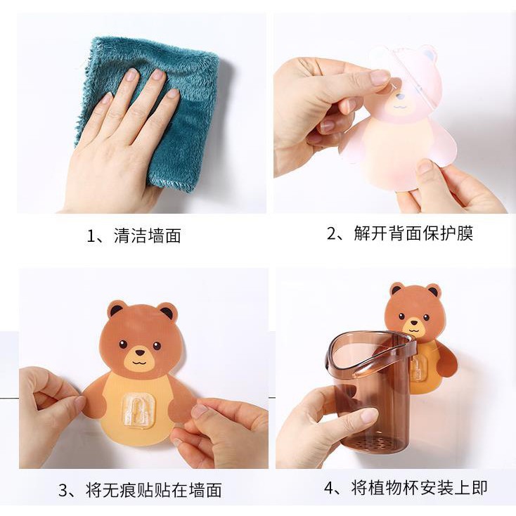 Qc_Cốc Gấu Cute Đựng Bàn Chải, Kem Đánh Răng Tiện Dụng {Sẵn hàng}