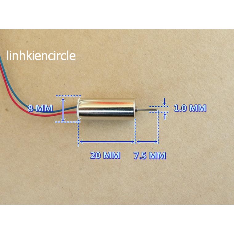 4 CÁI - motor máy bay mini 820 dây trắng đen xanh đỏ 3.7v tốc độ 43800 RPM - LK0248