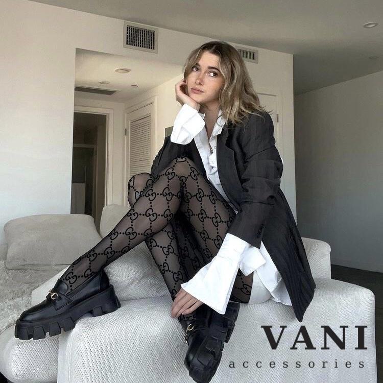 Quần Tất Da Họa Tiết GG Nhỏ In Nhung Nổi Hàng Loại 1 - Vani Store - TAT00195