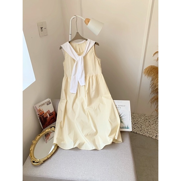 Váy babydoll kèm khăn cách điệu 3 màu xinh xắn Ulzzang Dres0422