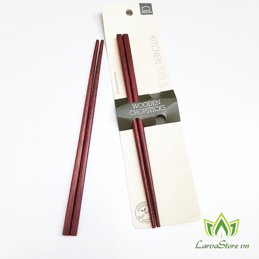 Bộ 2 đôi đũa gắp thức ăn bằng Gỗ Rose Wood F00092 Dài 24cm