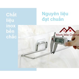 Giá treo khăn, giá treo giấy vệ sinh bằng inox dán tường - Q002