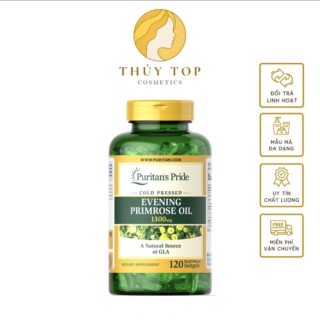 Viên uống tinh dâù hoa anh thảo Puritan's Pride Evening Primrose Oil 1300mg 120v