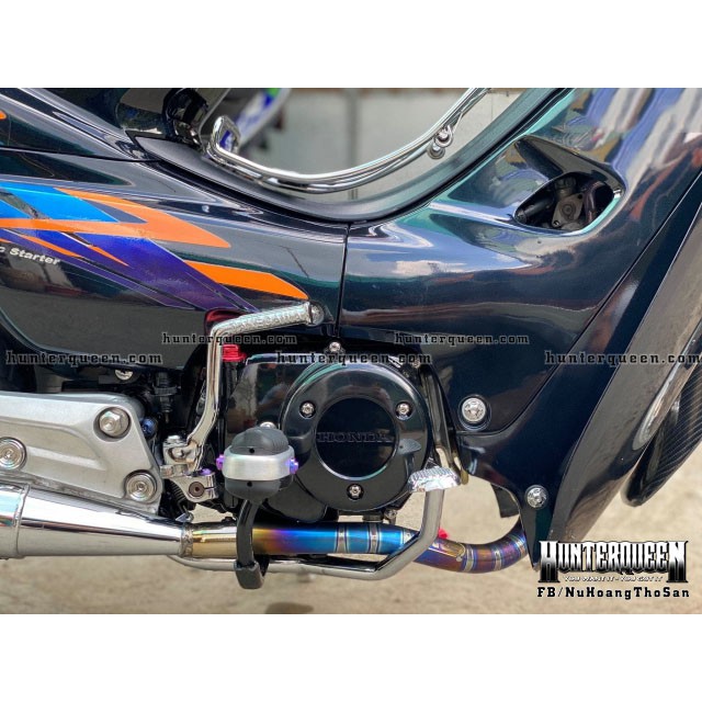 Tem rời dán xe WAVE Thái. Decal đen xanh phối màu cam nổi bật. Chống nước bền màu