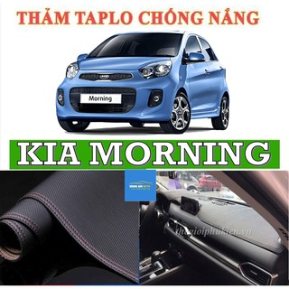 Thảm phủ taplo da kia morning 2012-2020 dập vân cacbon cao cấp, thảm taplo, thảm phủ taplo