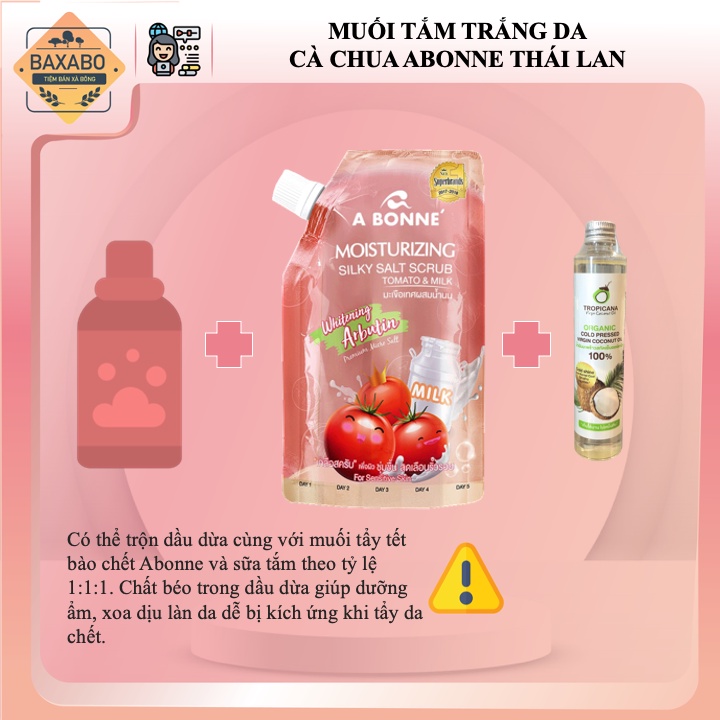 MUỐI TẮM DƯỠNG ẪM A BONNE MOISTURIZING SILKY SALT SCRUB 350GR CÓ VÒI - CHÍNH HÃNG C.A.C THÁI LAN