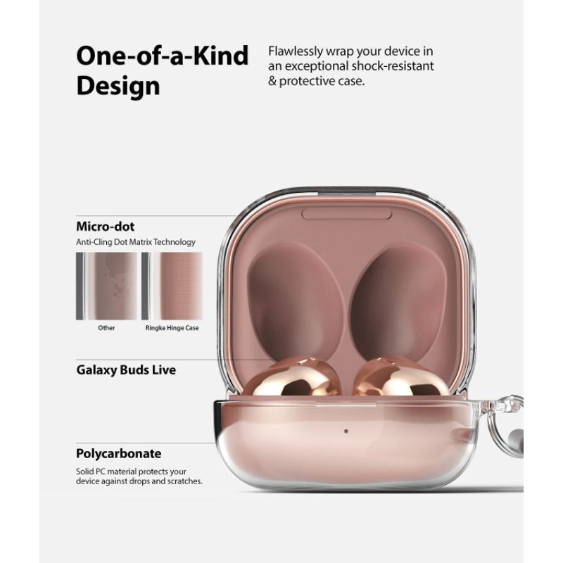 Vỏ Ringke Hàn Quốc cho Buds Live / Buds Pro / Buds 2 / Buds2 Pro  - Ringke Korea Case - 3 dòng Hinge / Slim X / Onyx