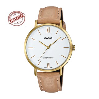 Đồng hồ nữ chính hãng casio Anh Khuê LTP-VT01GL-7BUDF dây da - có tem chống hàng giả