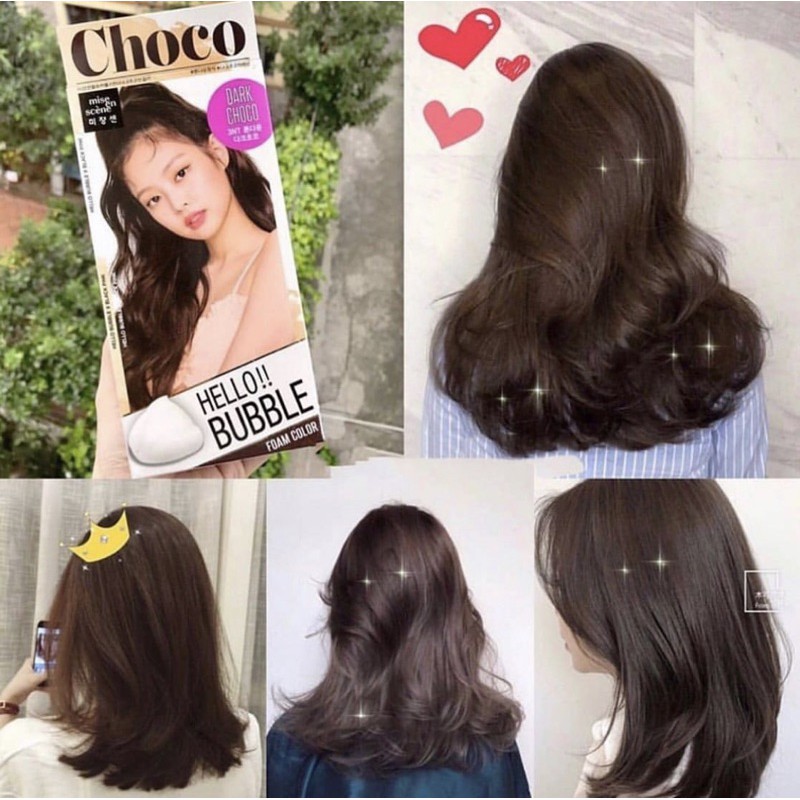 [Sẵn] Thuốc nhuộm tóc tại nhà Hello Bubble màu Choco 3NT | Nhuộm tóc tạm thời màu nâu socola