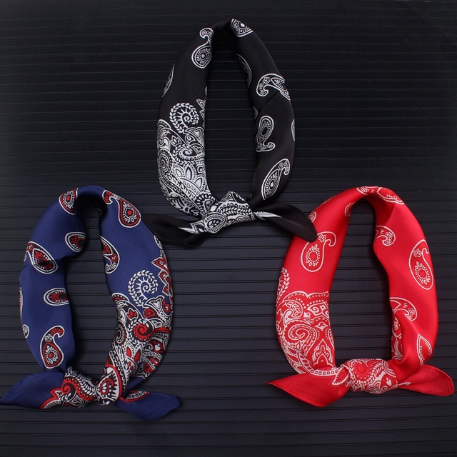 Khăn lụa bandana vuông size 55x55cm phong cách unisex - Khăn turban