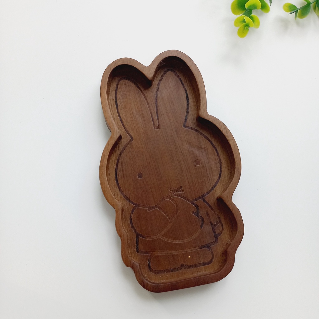 Khay Gỗ Keo Thỏ Ăn Bánh Dành Cho Bé Ăn Dặm, Khay Gỗ Đựng Đồ Tráng Miệng, Decor Trang Trí Chụp Ảnh Củ