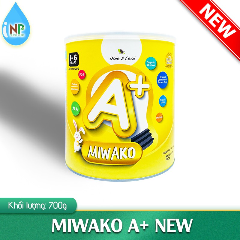 Sữa hạt Miwako A+ Vị Vani Hộp 700gr Sữa Thực Vật Hữu Cơ  Cho Trẻ Phát Triển Tư Duy - Hộp 700g - Miwa Store