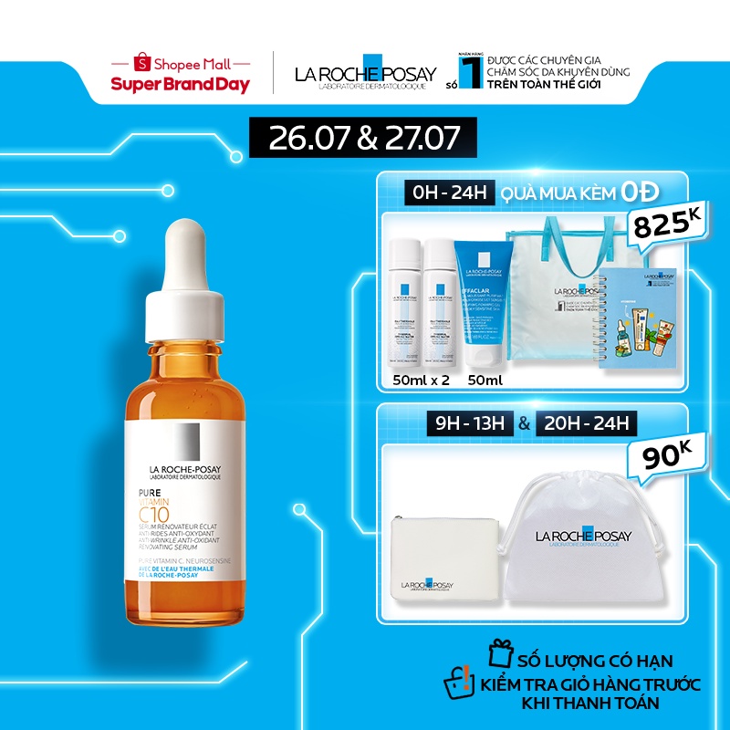 [Mã FMCGMALL giảm 8% đơn từ 250K] Dưỡng chất cải thiện làm sáng da La Roche Posay Pure Vitamin C10 30ml