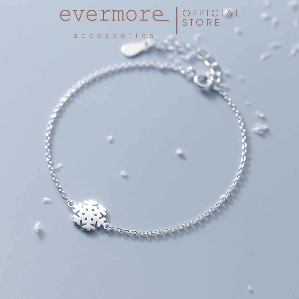 Vòng tay bạc EVERMORE, lắc tay hoa tuyết bạc Ý 925 nguyên chất, thanh lịch, minimalism - L006