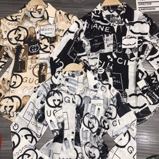 Áo sơ mi hoạ tiết gucci