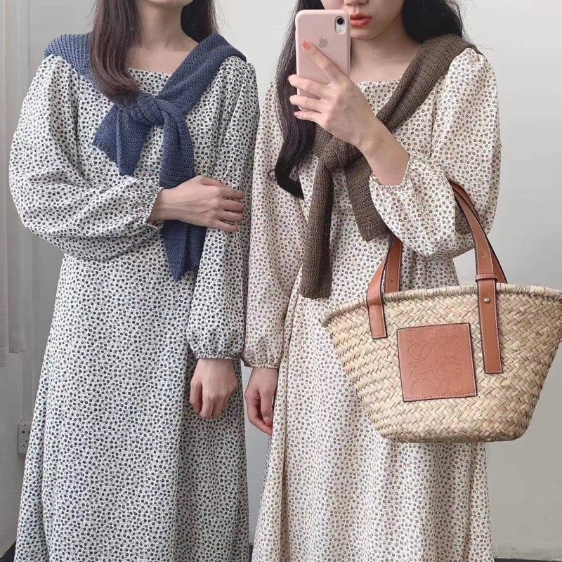 Váy hoa nhí cổ vuông dây đai eo tôn dáng Ulzzang style🌸 VKE9177 Hàng Quảng Châu | BigBuy360 - bigbuy360.vn