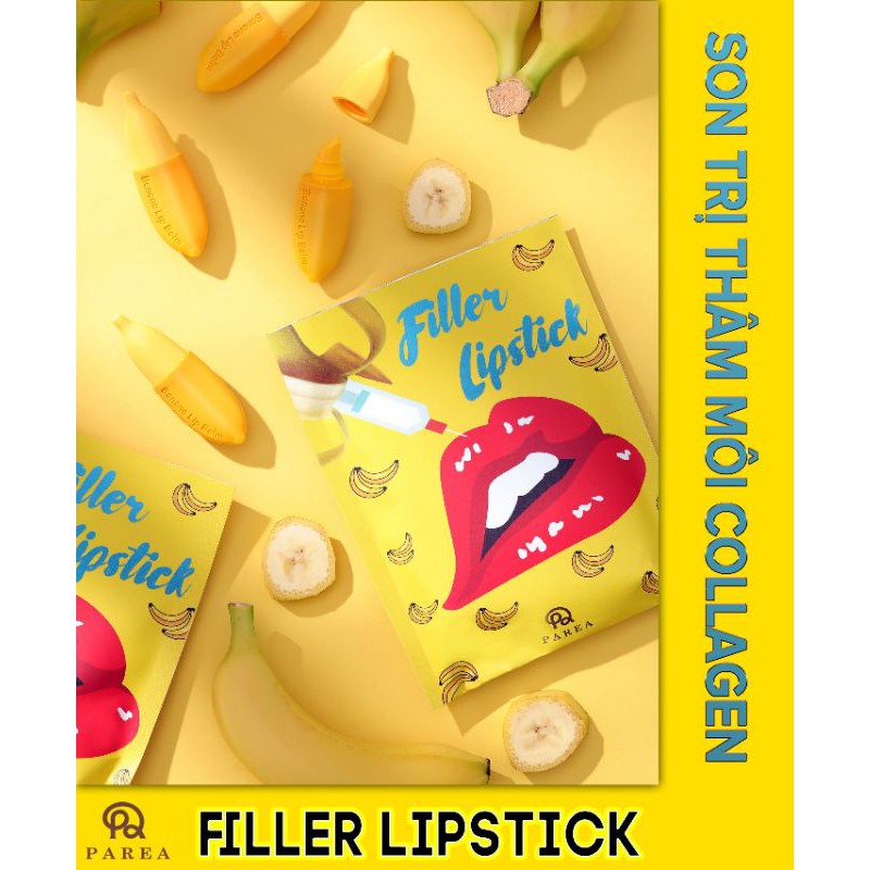 SON FILLER LIPSTICK CHUỐI COLLAGEN KHỬ THÂM HỒNG MÔI PAREA 40G