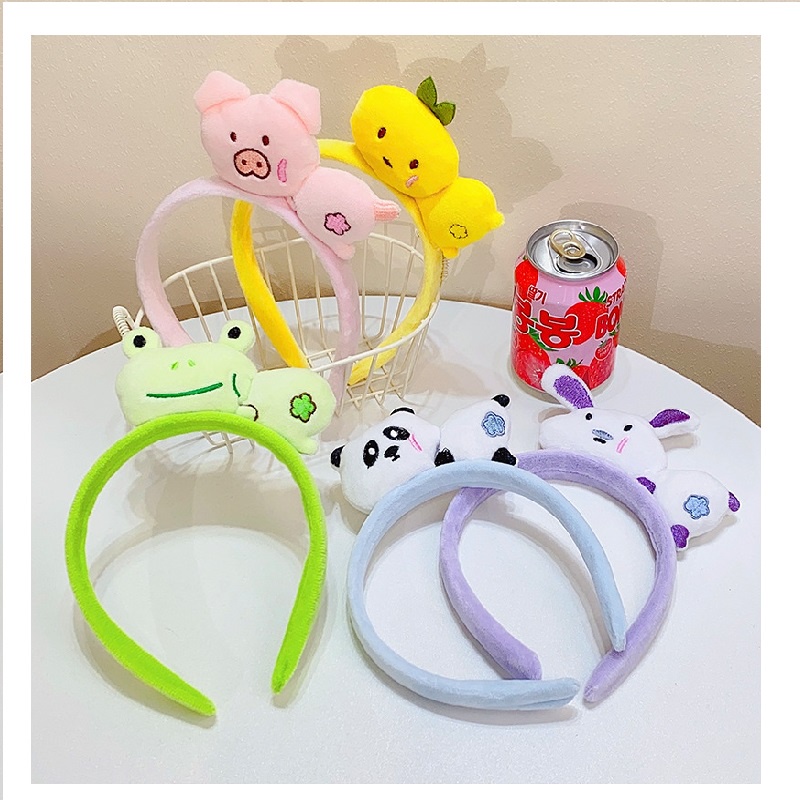 Băng đô bờm Cài Tóc Hình Con Thú Hàn Quốc, Cài tóc hình gấu, ếch, thỏ, heo, sâu