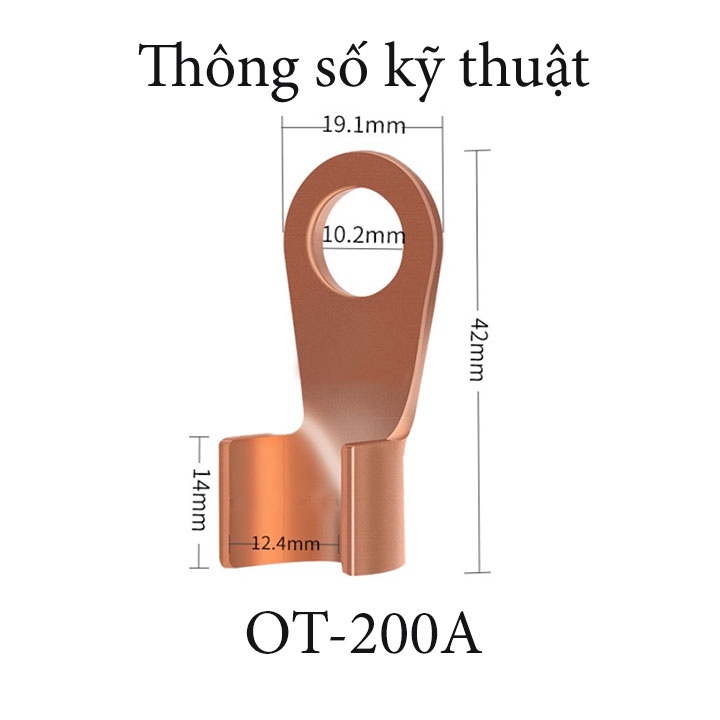 Đầu Cốt Đồng - Cos tròn 10A 20A 30A 40A 50A 60A 80A 100A 150A 200A