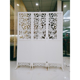 Bộ 3 tấm vách bình phong hoa văn sang trọng khổ 180x50cm (Tặng kèm bộ chân vách) - HOME DECOR