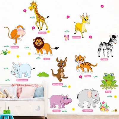 Decal dán tường vườn thú tiếng anh 02