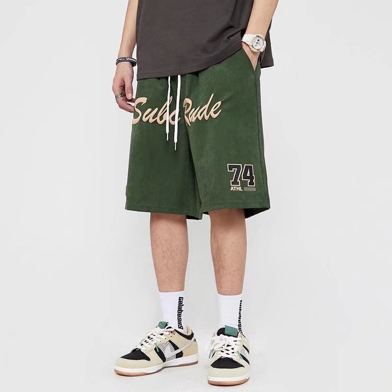 Quần Short Thể Thao Dáng Rộng Phong Cách Hip Hop 2 Màu Size M-3XL Thời Trang Cá Tính Cho Nam