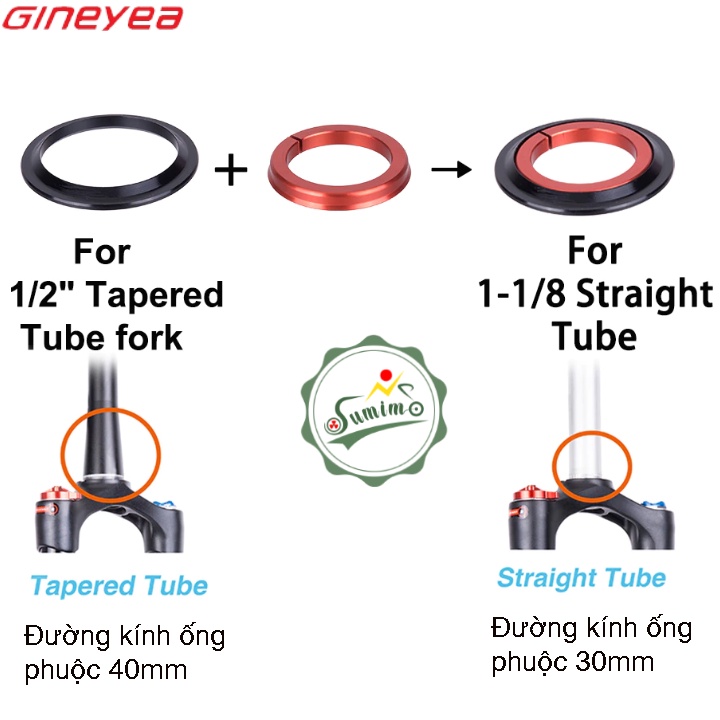 Chén cổ xe đạp - Chén cổ GINEYEA 42-52mm bạc đạn - Chính hãng