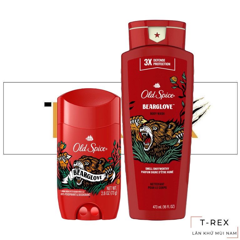 Combo Lăn Khử Mùi & Sữa Tắm Old Spice Bearglove 73g/473ml