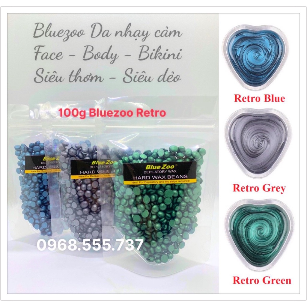 100g Sáp Hard wax beans Bluezoo Siêu dưỡng Tẩy lông | BigBuy360 - bigbuy360.vn